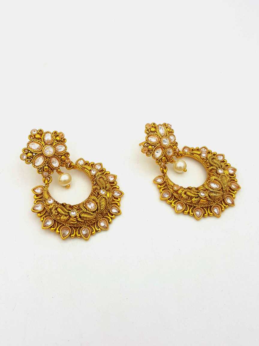 EARRING in CHECKERED POLKI Style | Design - 18447