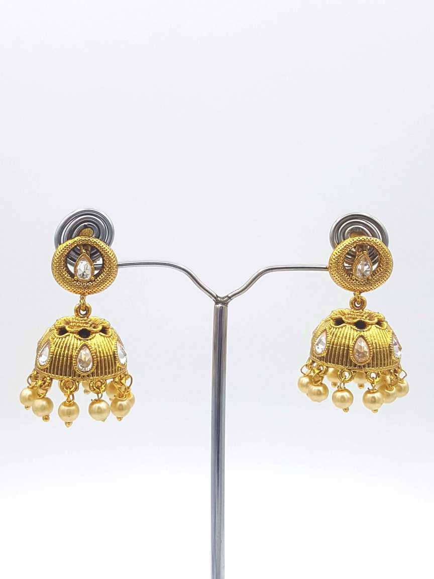 EARRING in CHECKERED POLKI Style | Design - 18448