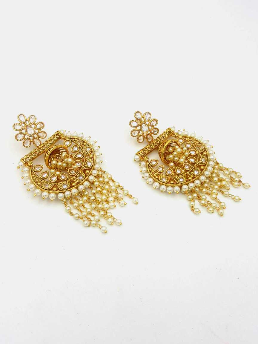 EARRING in CHECKERED POLKI Style | Design - 18451
