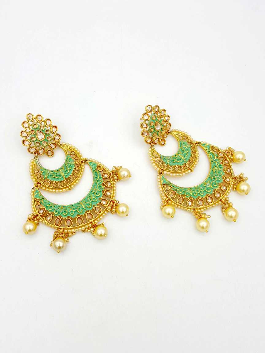 EARRING in CHECKERED POLKI Style | Design - 18470