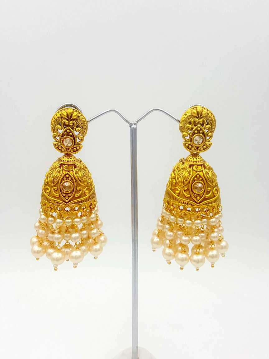 EARRING in CHECKERED POLKI Style | Design - 18472
