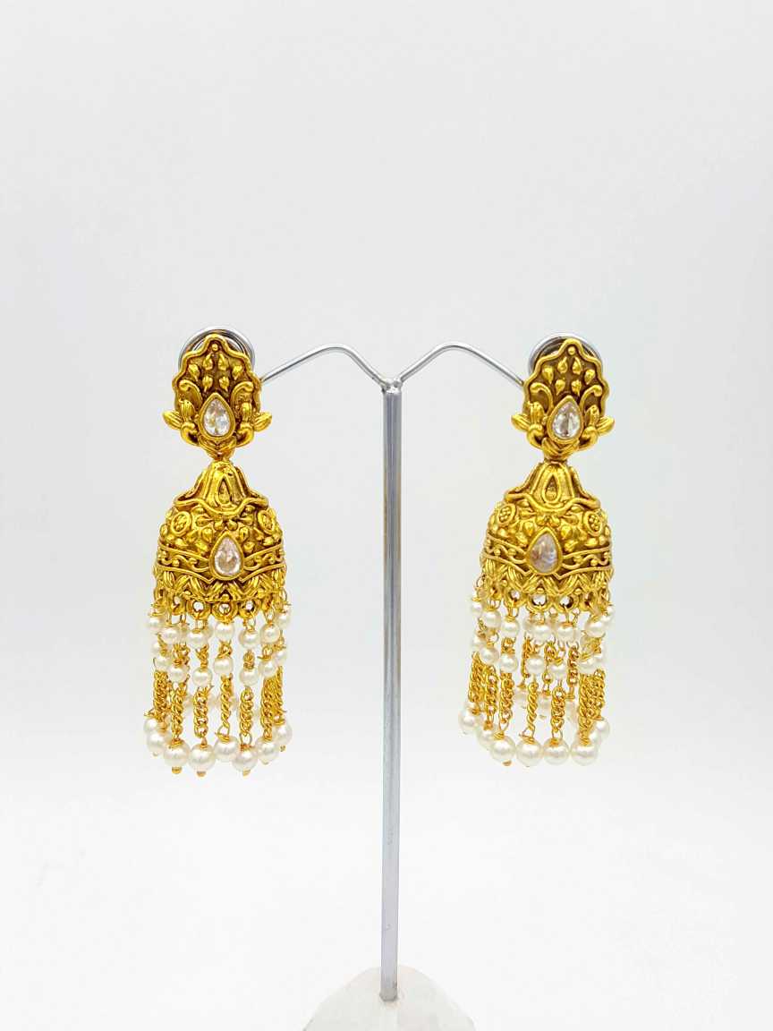EARRING in CHECKERED POLKI Style | Design - 18473