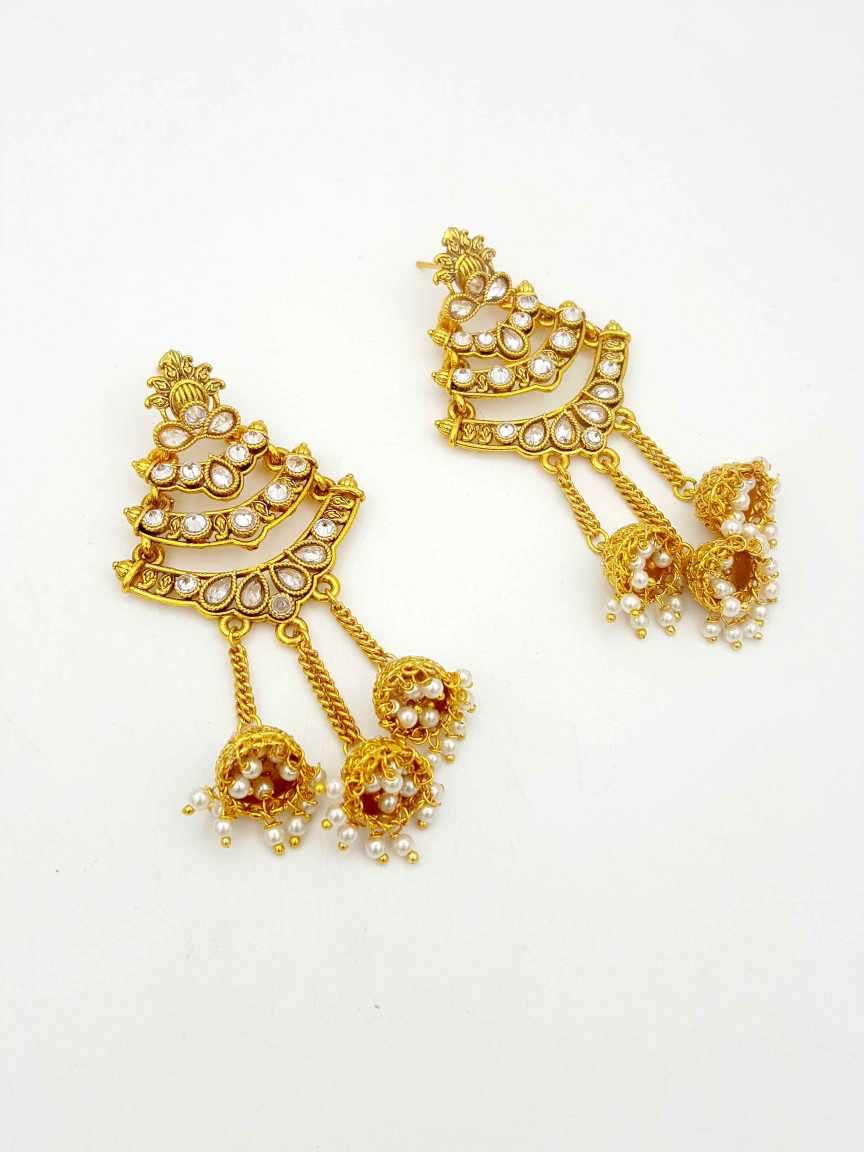 EARRING in CHECKERED POLKI Style | Design - 18474