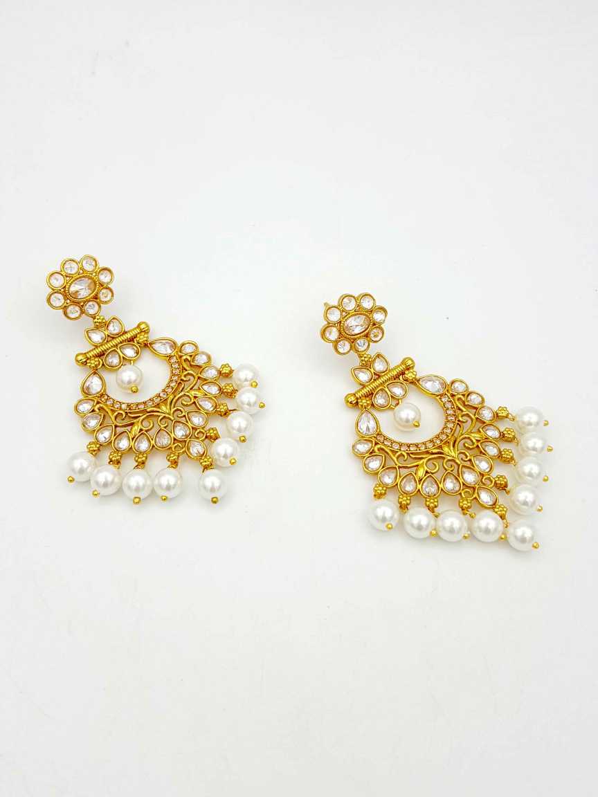 EARRING in CHECKERED POLKI Style | Design - 18477
