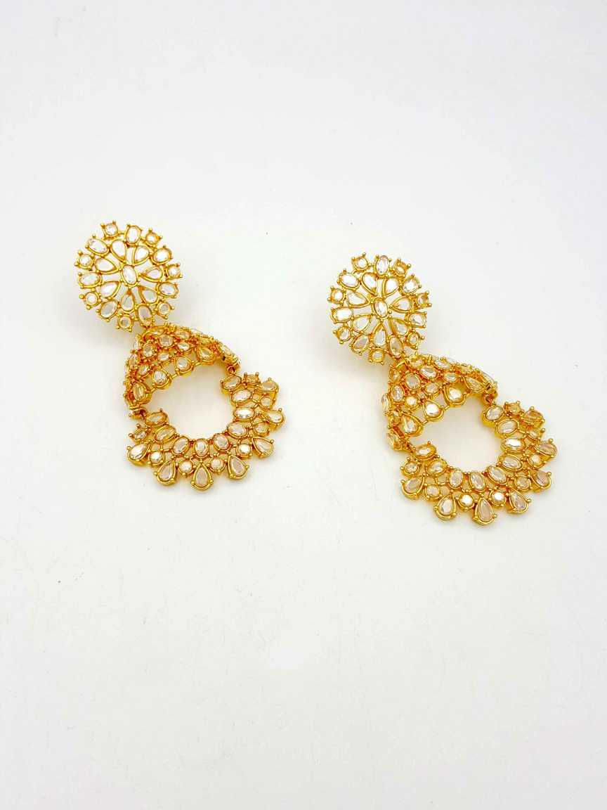 EARRING in CHECKERED POLKI Style | Design - 18502