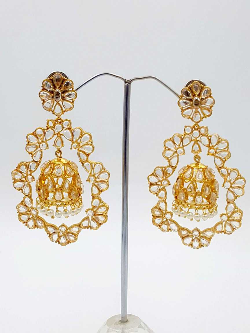 EARRING in CHECKERED POLKI Style | Design - 18518