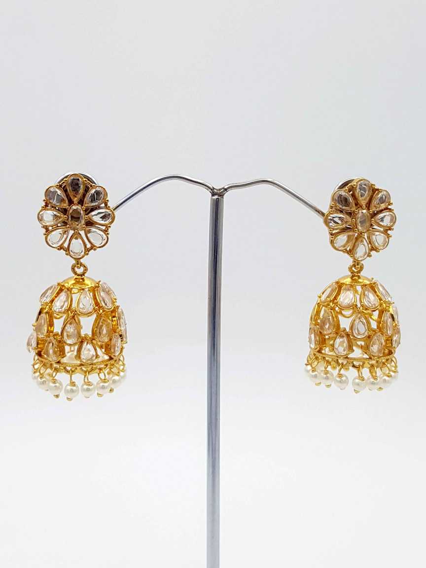 EARRING in CHECKERED POLKI Style | Design - 18519