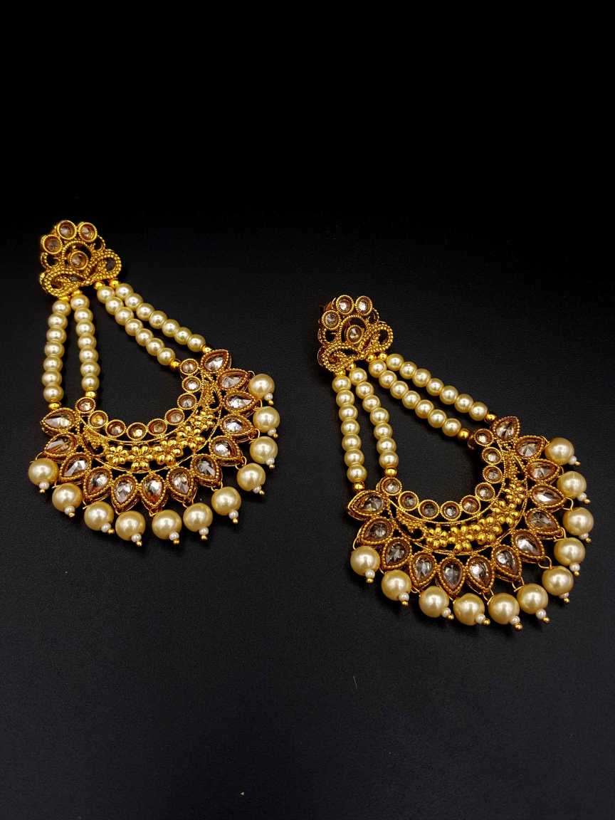 EARRING in CHECKERED POLKI Style | Design - 18542