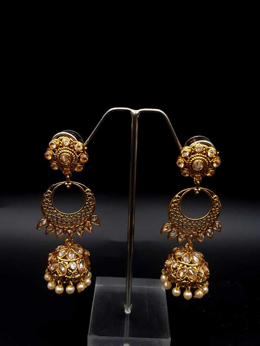 EARRING in CHECKERED POLKI Style | Design - 18545