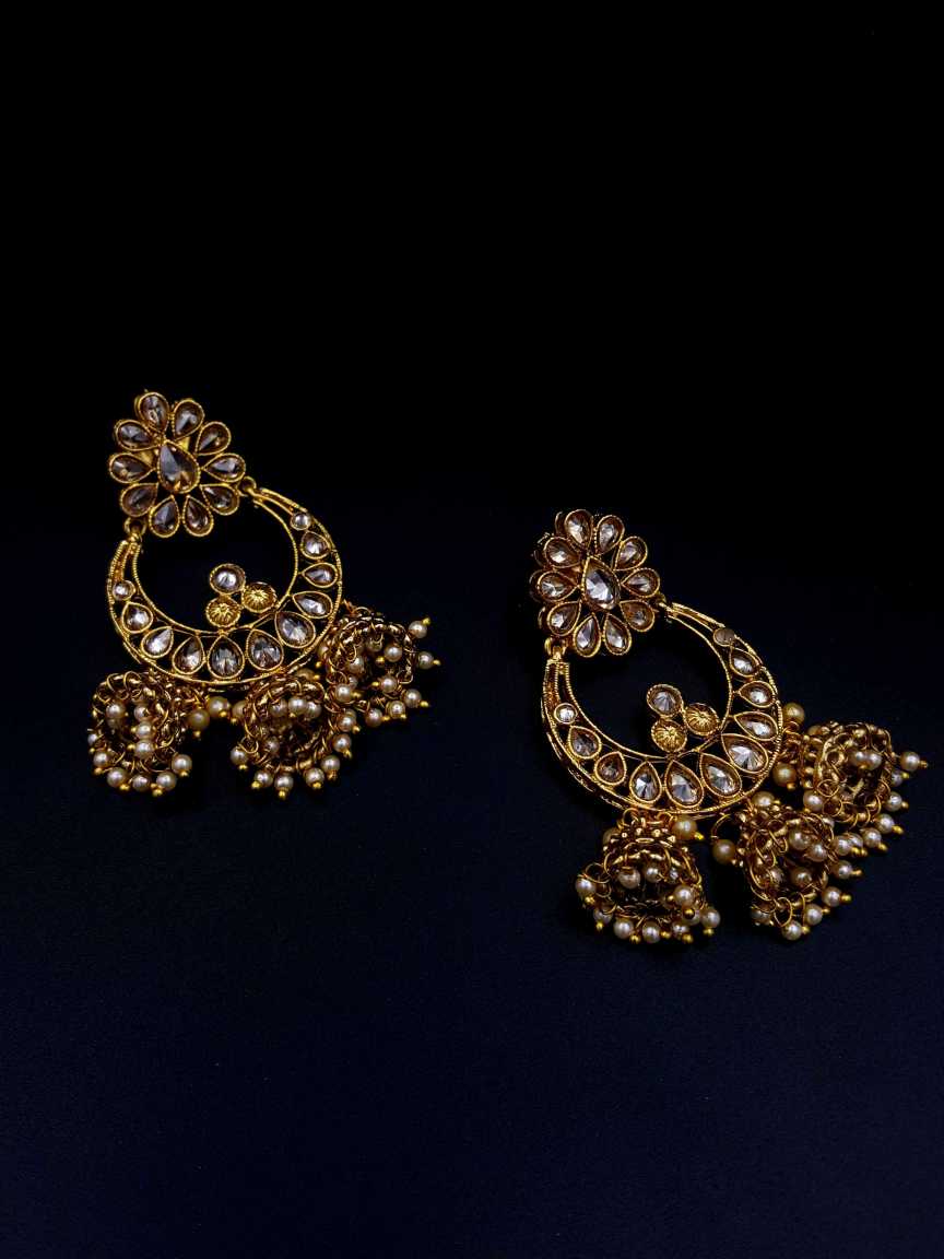 EARRING in CHECKERED POLKI Style | Design - 18548