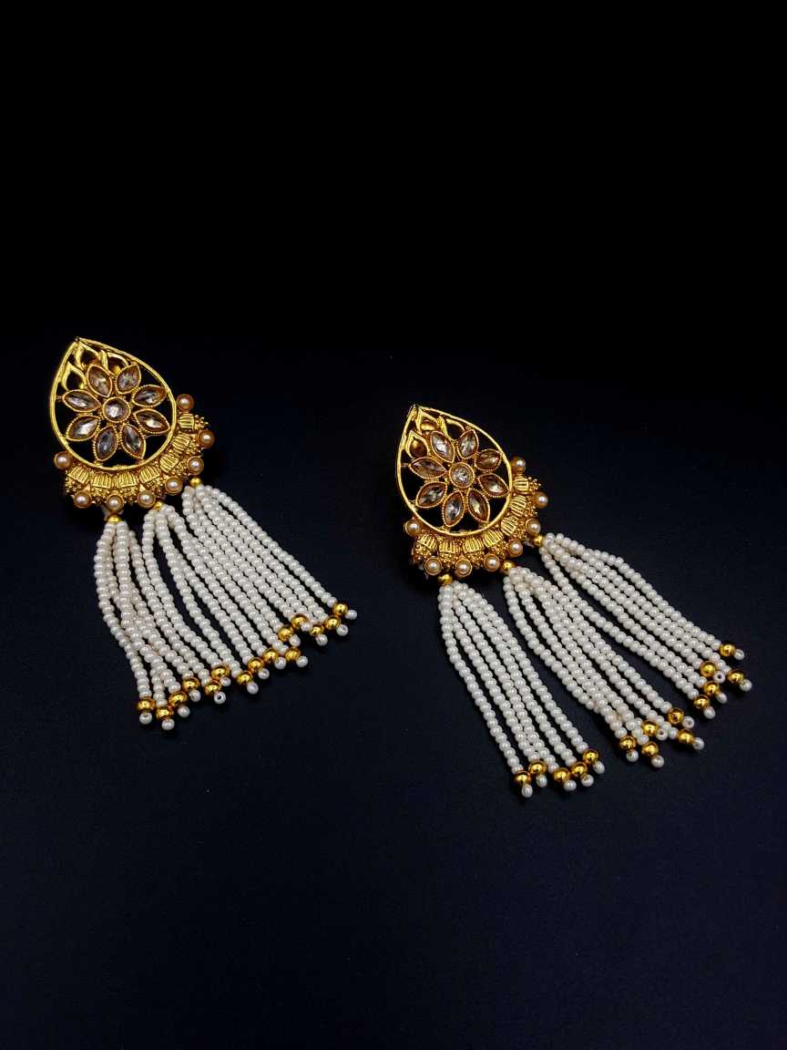 EARRING in CHECKERED POLKI Style | Design - 18553