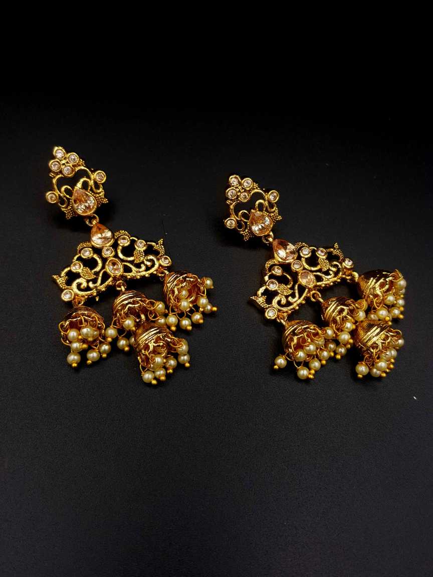 EARRING in CHECKERED POLKI Style | Design - 18575