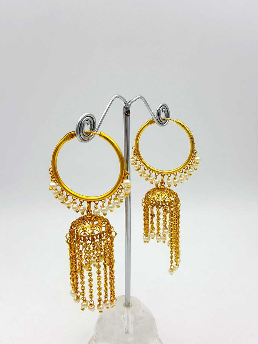 EARRING in CHECKERED POLKI Style | Design - 18596