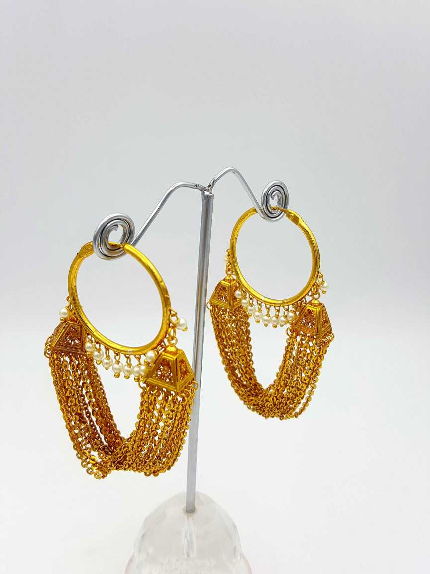 EARRING in CHECKERED POLKI Style | Design - 18600