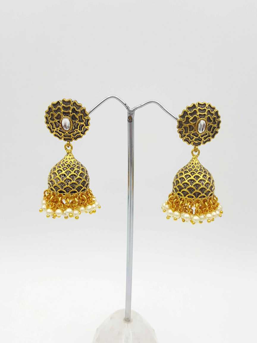 EARRING in CHECKERED POLKI Style | Design - 18614