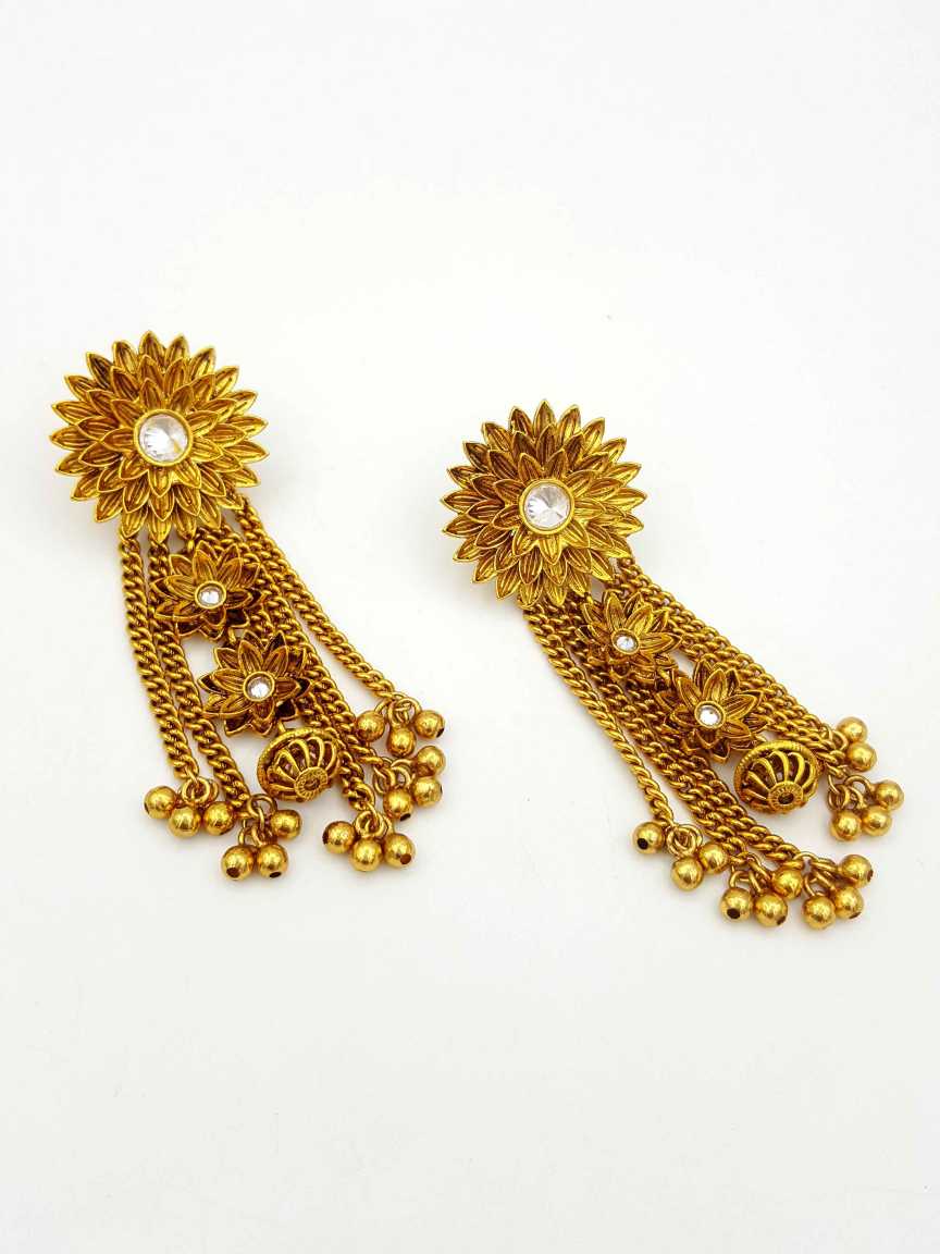 EARRING in CHECKERED POLKI Style | Design - 18619