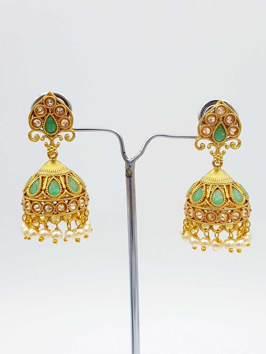EARRING in CHECKERED POLKI Style | Design - 18699