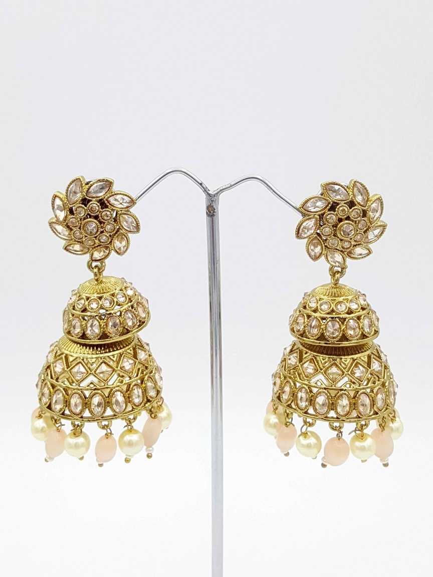 EARRING in CHECKERED POLKI Style | Design - 18710