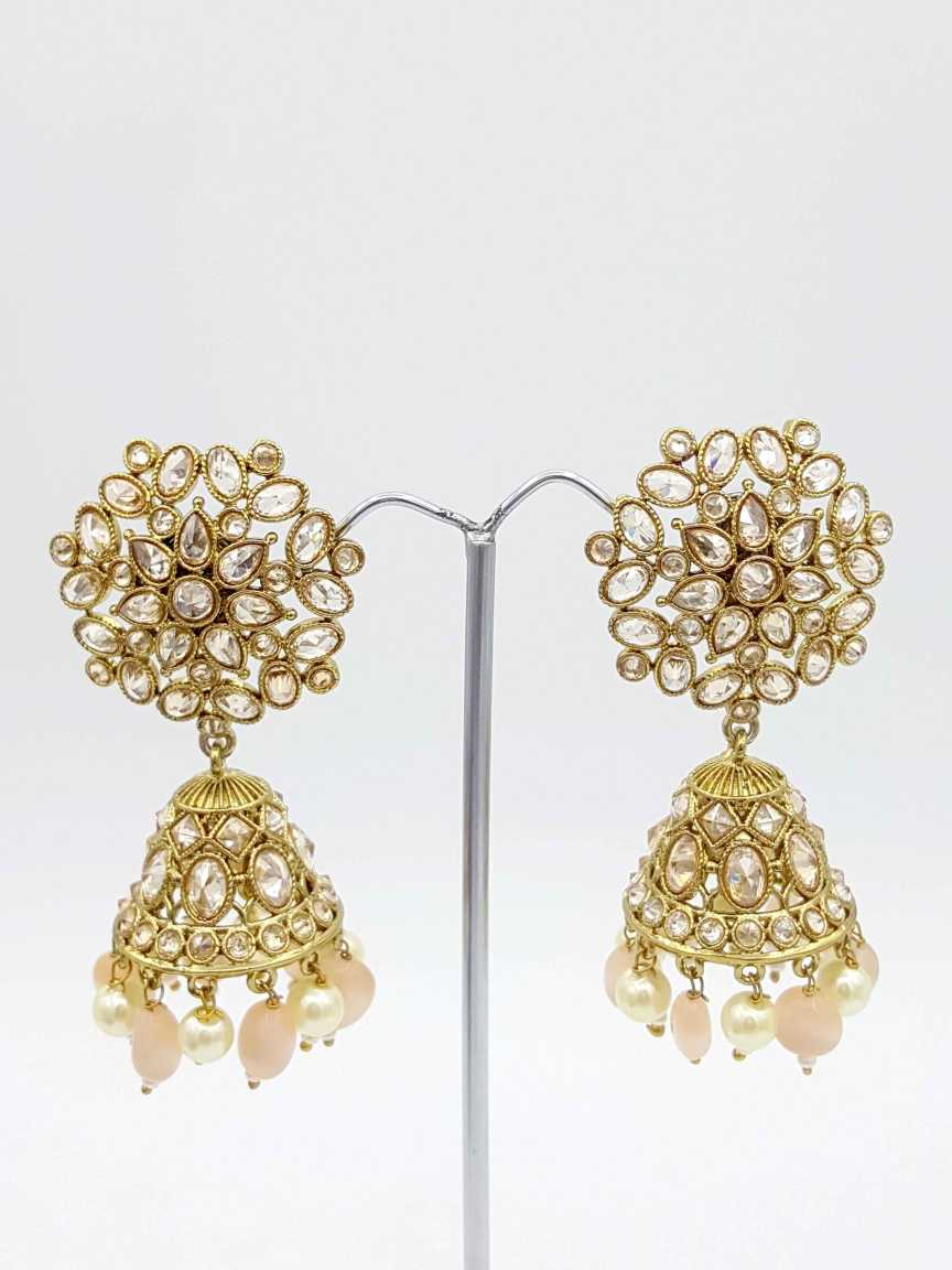 EARRING in CHECKERED POLKI Style | Design - 18726