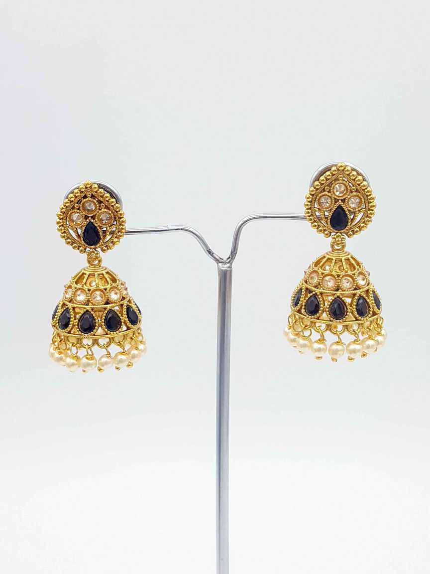 EARRING in CHECKERED POLKI Style | Design - 18789