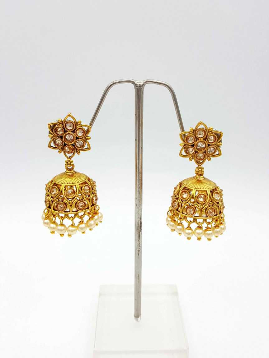 EARRING in CHECKERED POLKI Style | Design - 18837