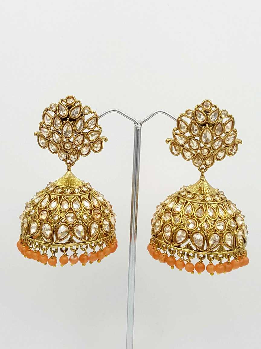 EARRING in CHECKERED POLKI Style | Design - 18879