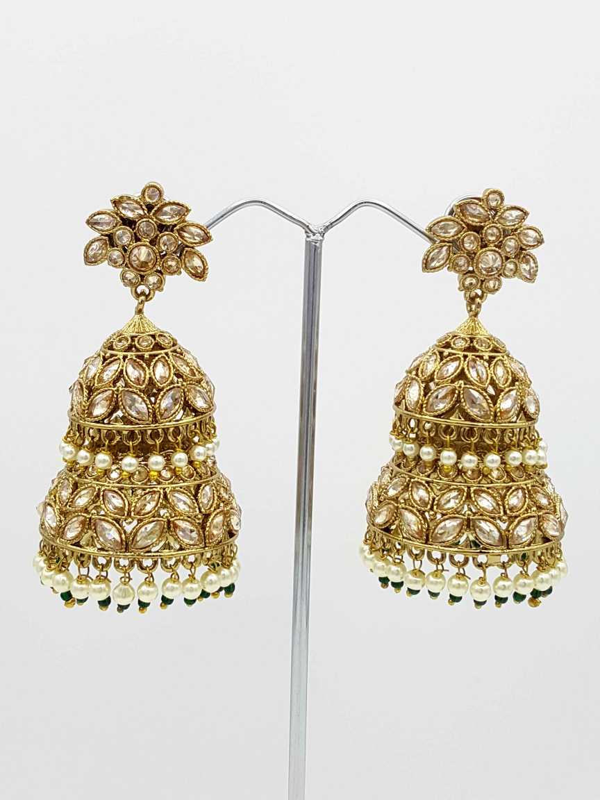EARRING in CHECKERED POLKI Style | Design - 18881