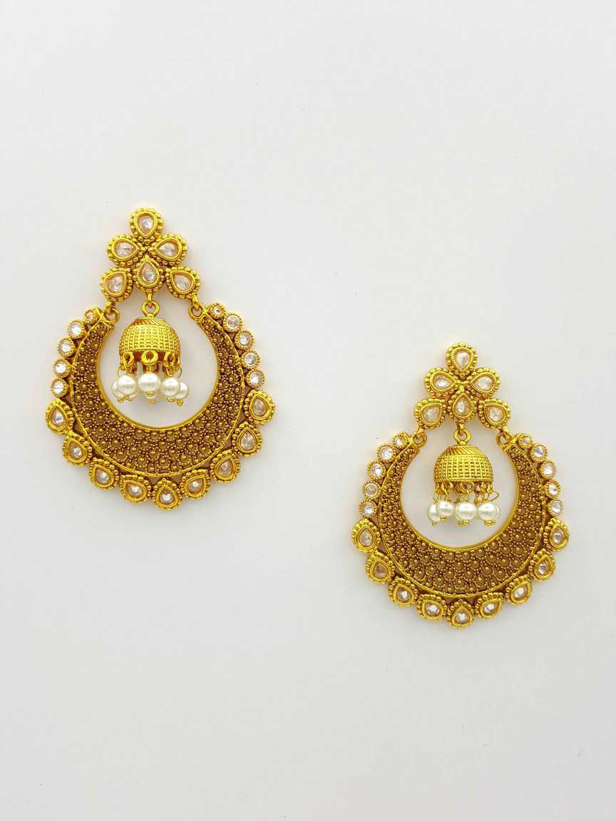 EARRING in CHECKERED POLKI Style | Design - 18936