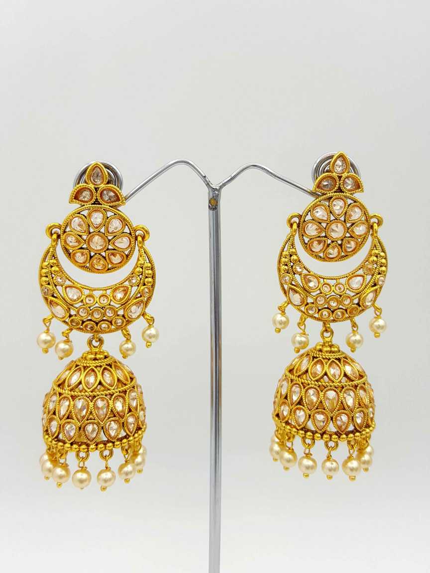 EARRING in CHECKERED POLKI Style | Design - 18937