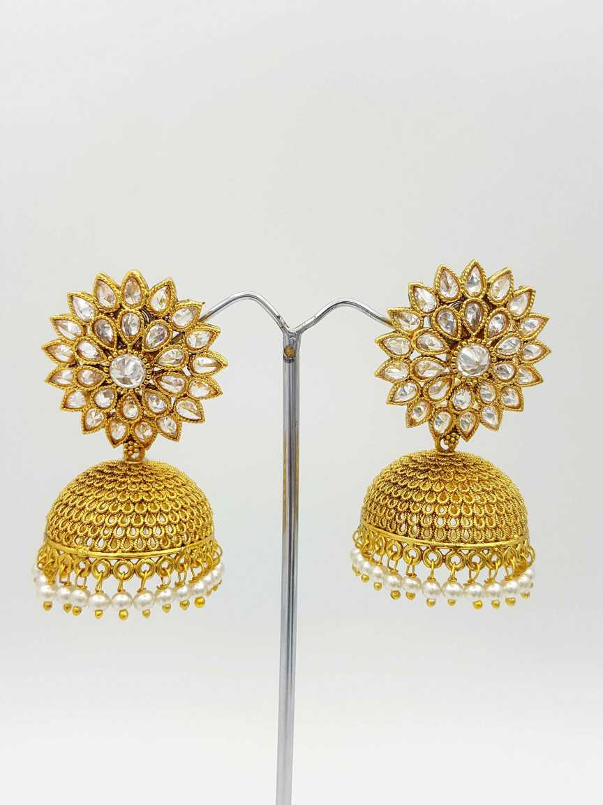 EARRING in CHECKERED POLKI Style | Design - 18941