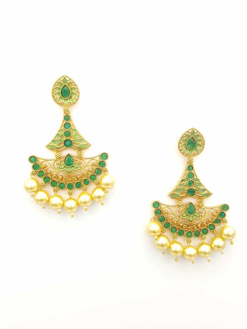EARRING in CHECKERED POLKI Style | Design - 19359