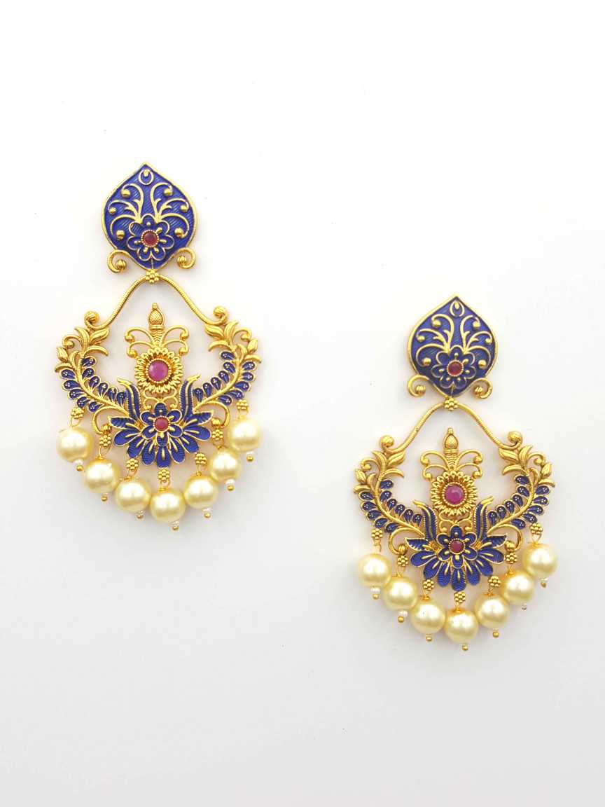 EARRING in CHECKERED POLKI Style | Design - 19607