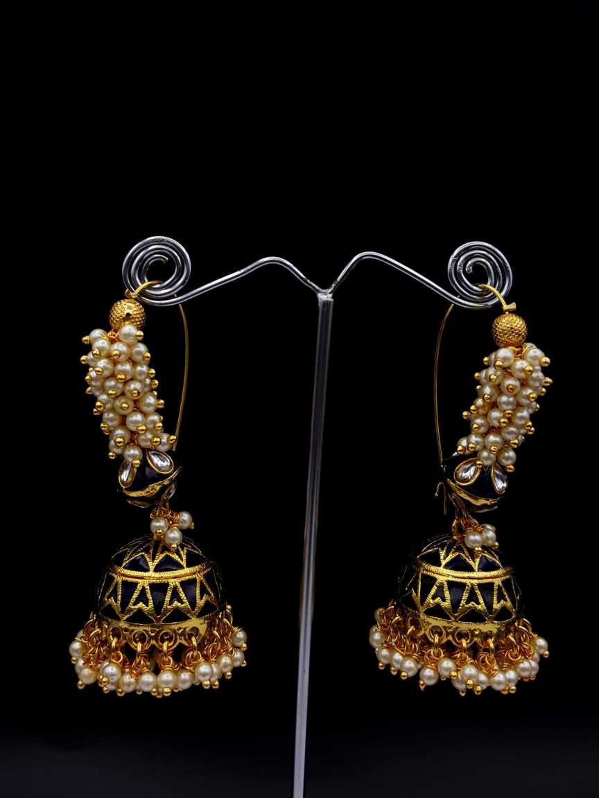 EARRING in CHECKERED POLKI Style | Design - 19684