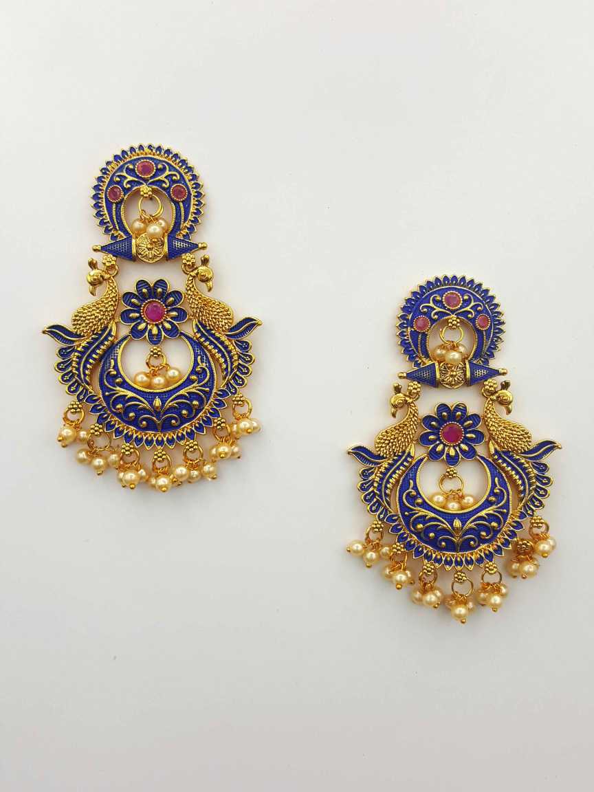 EARRING in CHECKERED POLKI Style | Design - 19706