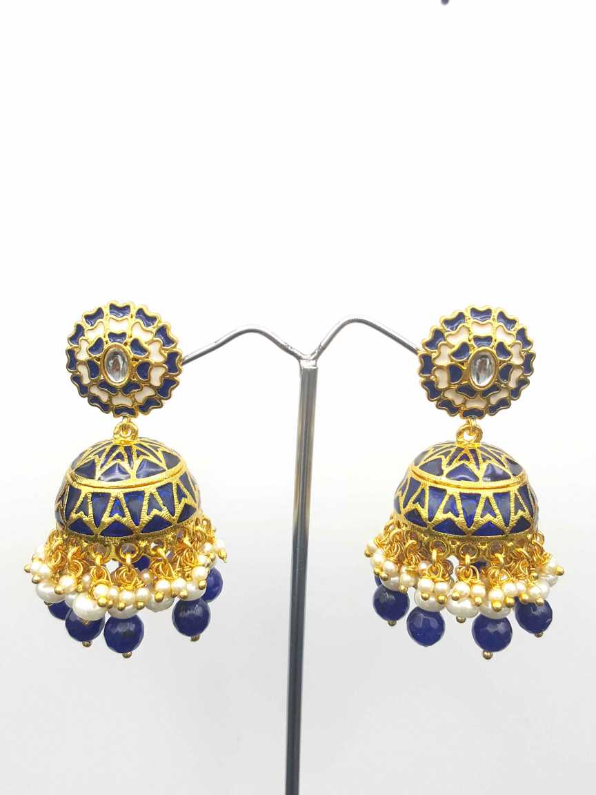 EARRING in CHECKERED POLKI Style | Design - 19723