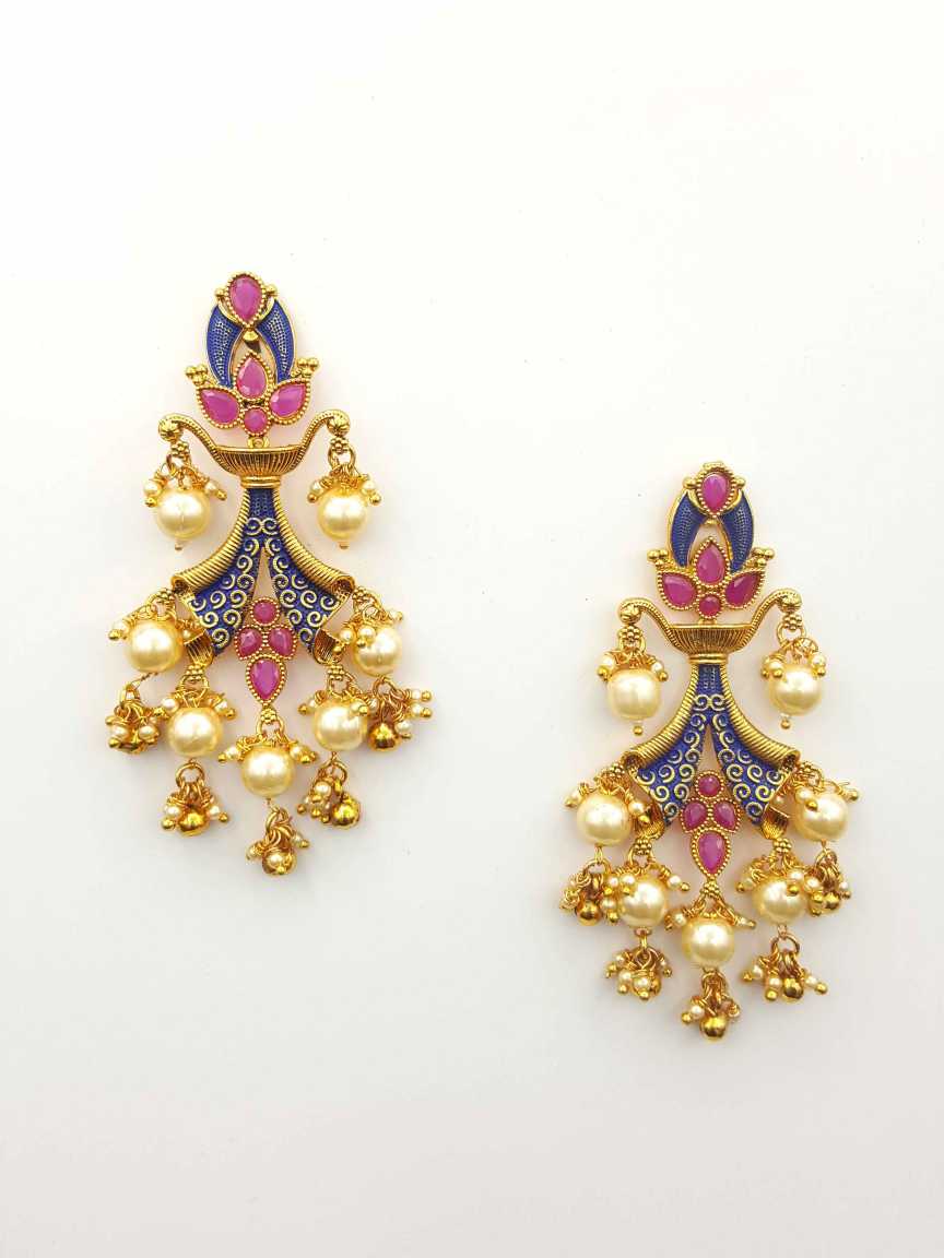 checkered_polki-earring-ERCK19742BLHG