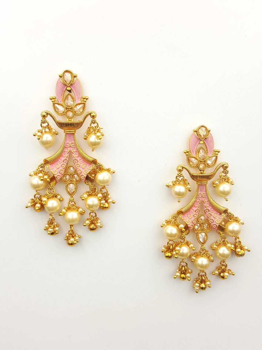 EARRING in CHECKERED POLKI Style | Design - 19742