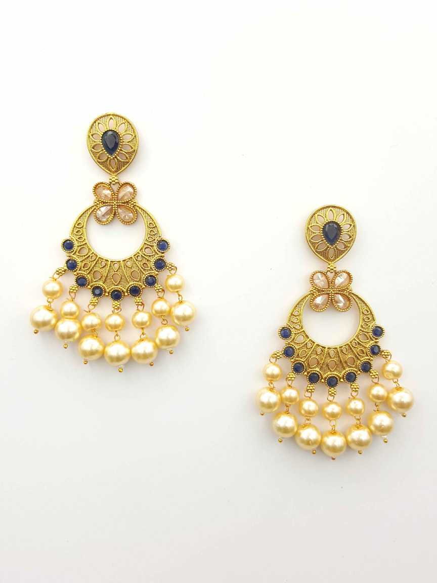 EARRING in CHECKERED POLKI Style | Design - 19748