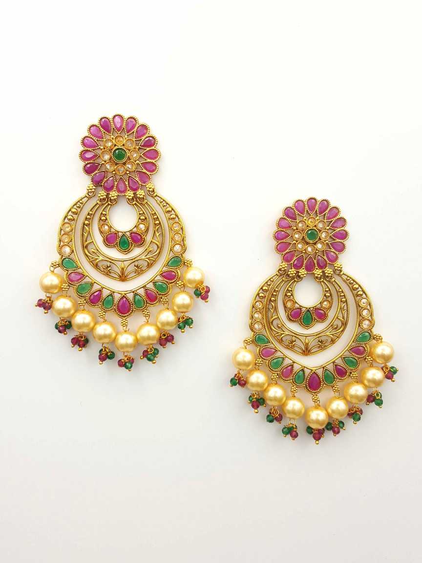 EARRING in CHECKERED POLKI Style | Design - 19932