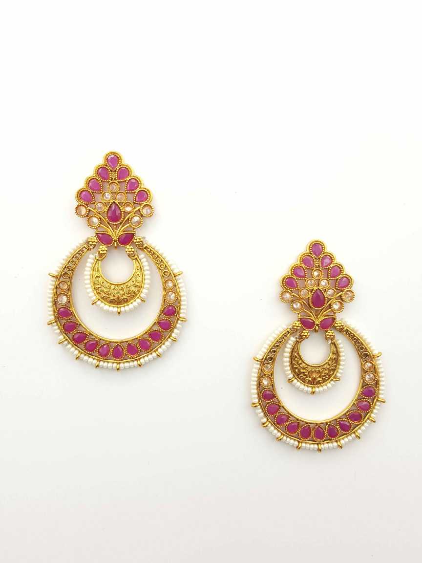 EARRING in CHECKERED POLKI Style | Design - 19933