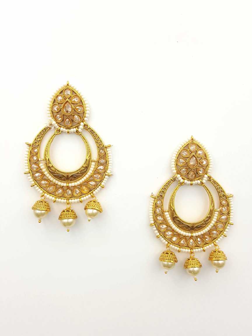 EARRING in CHECKERED POLKI Style | Design - 19939