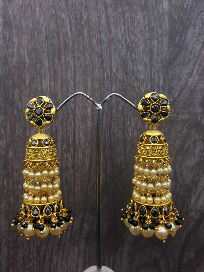 EARRING in CHECKERED POLKI Style | Design - 20290