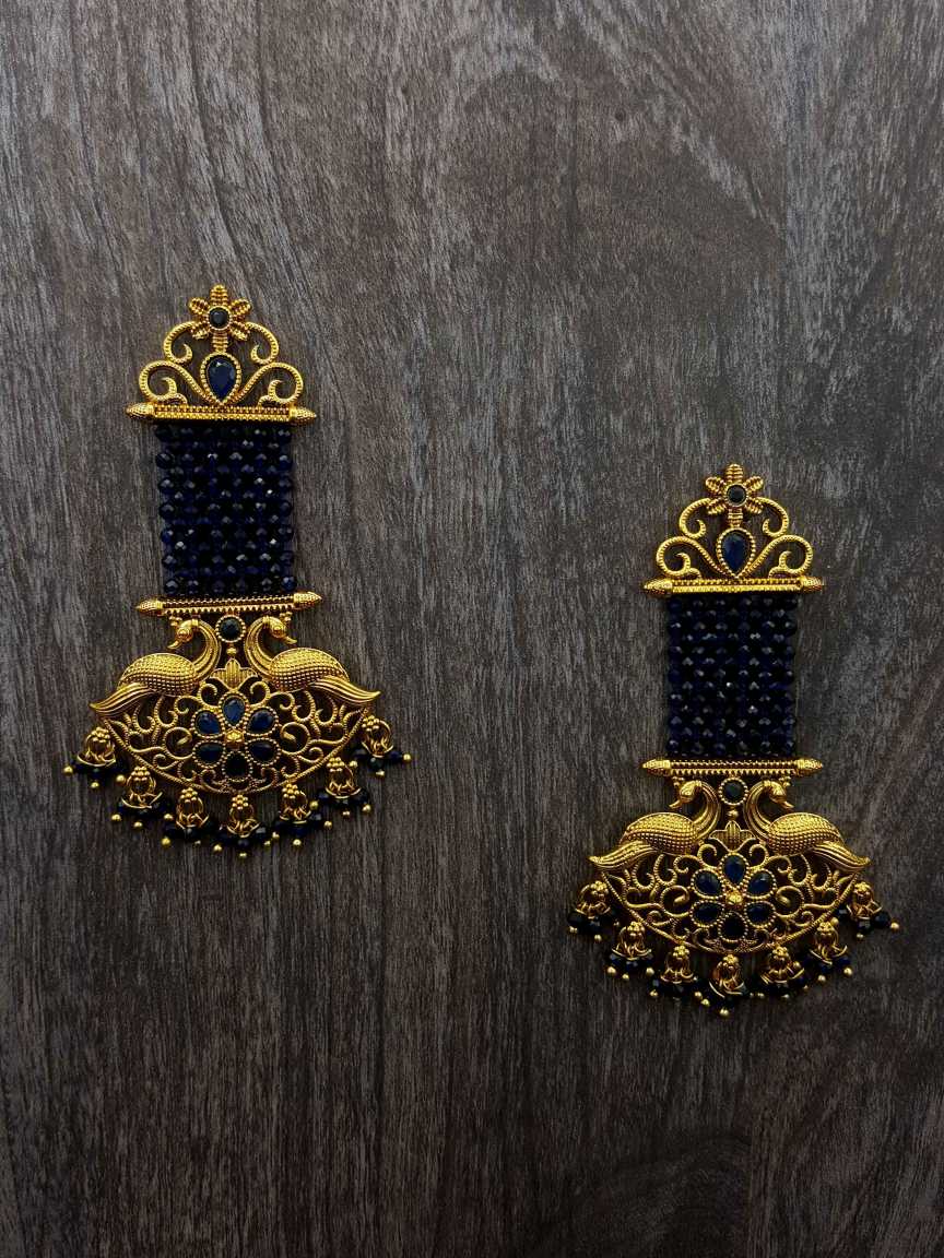 EARRING in CHECKERED POLKI Style | Design - 20422