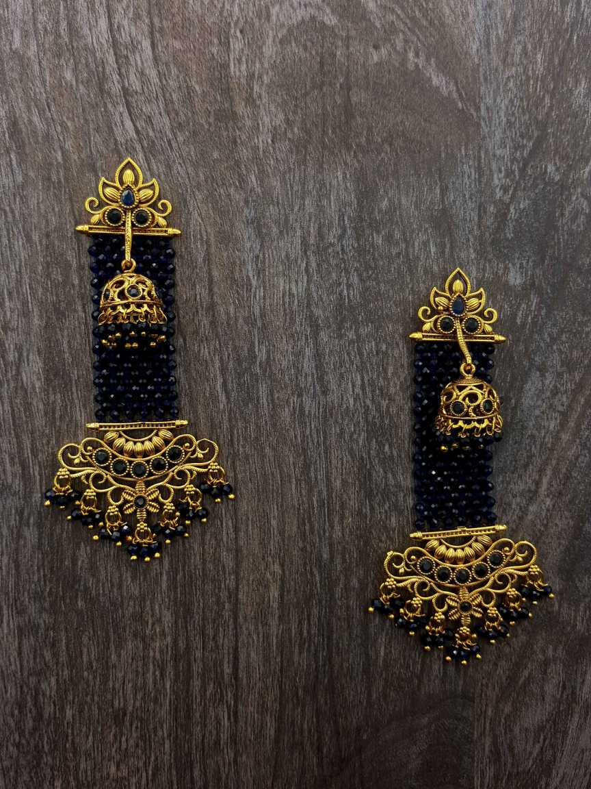 EARRING in CHECKERED POLKI Style | Design - 20452