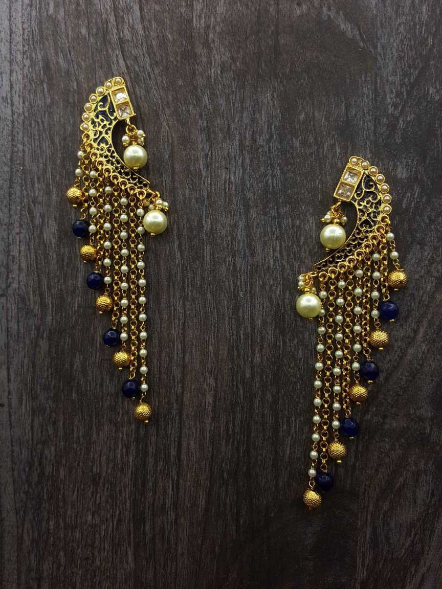checkered_polki-earring-ERCK20888BLHG