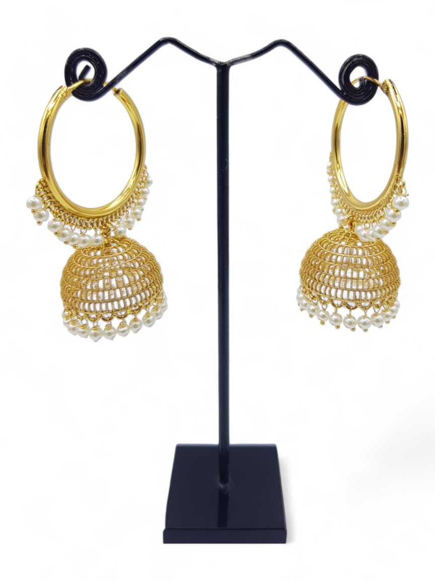 EARRING IN CHECKERED POLKI STYLE | DESIGN - 23117