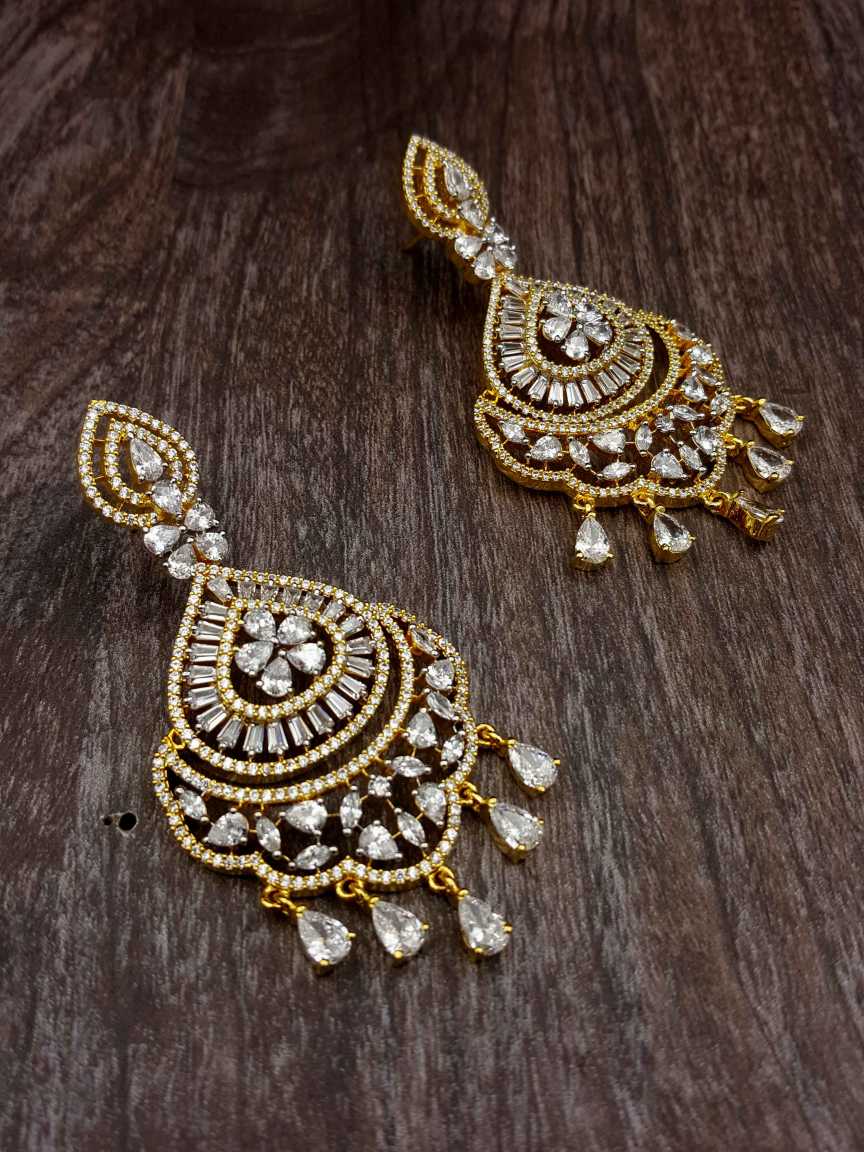EARRING in CZ AD AMERICAN DIAMOND Style | Design - 20355