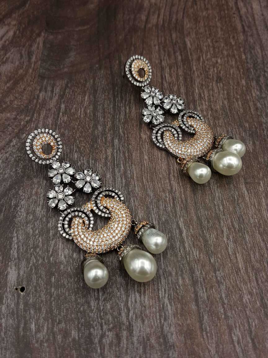 EARRING in CZ AD AMERICAN DIAMOND Style | Design - 20390