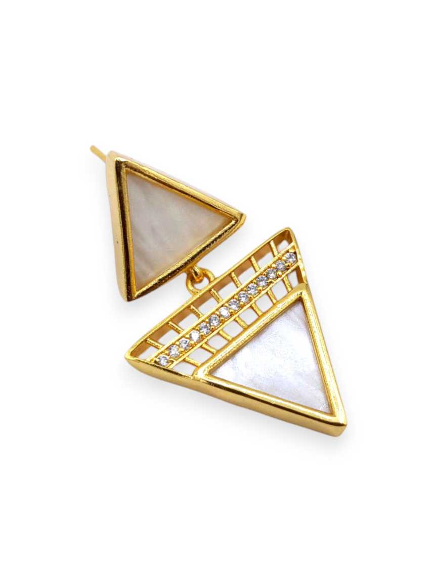 EARRING IN CZ AD AMERICAN DIAMOND STYLE | DESIGN - 21363
