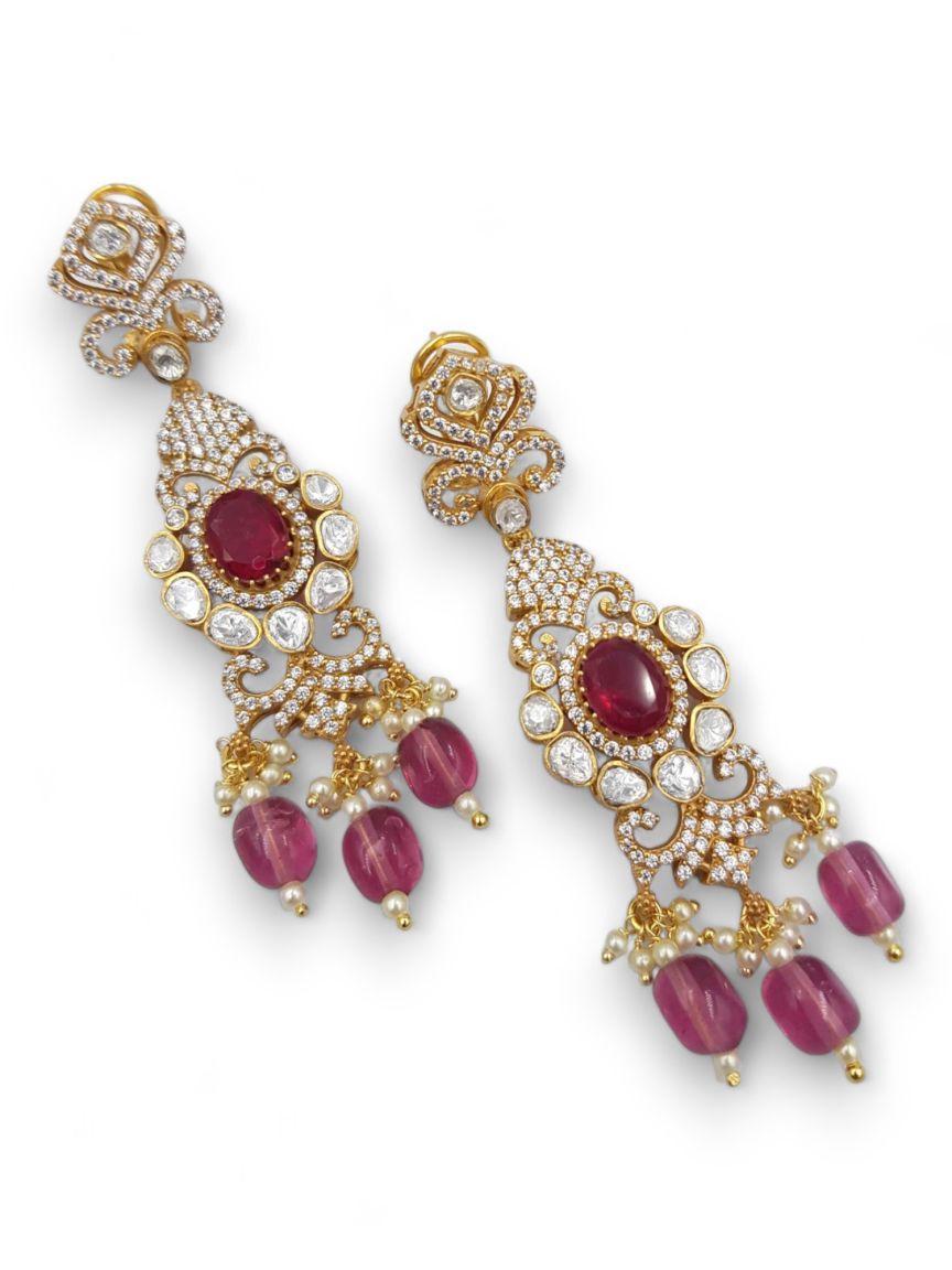EARRING IN JADAU KUNDAN STYLE | DESIGN - 22811